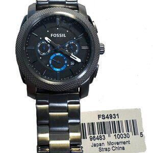 Fossil Men's Machine Quartz Stainless Steel Chronograph - Smoke (Model FS4931)